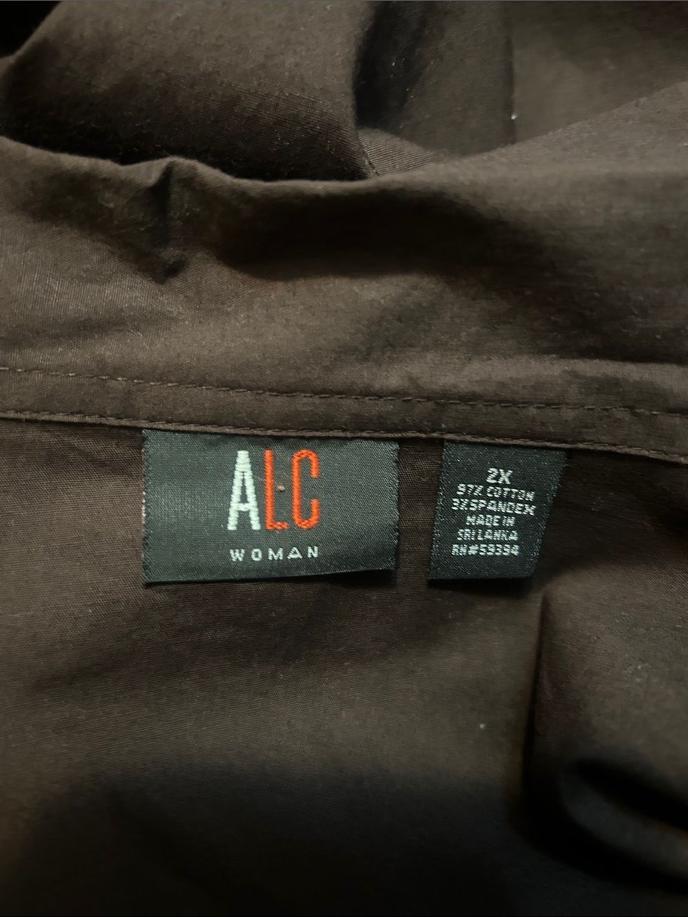ALC Women's Classic Dark Brown Button-Up tunic - Picture 2 of 5